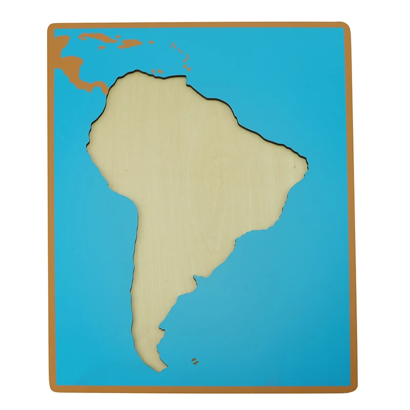 GE015  Montessori Kids Wooden Educational Children Toy Puzzle Map of South America  Montessori