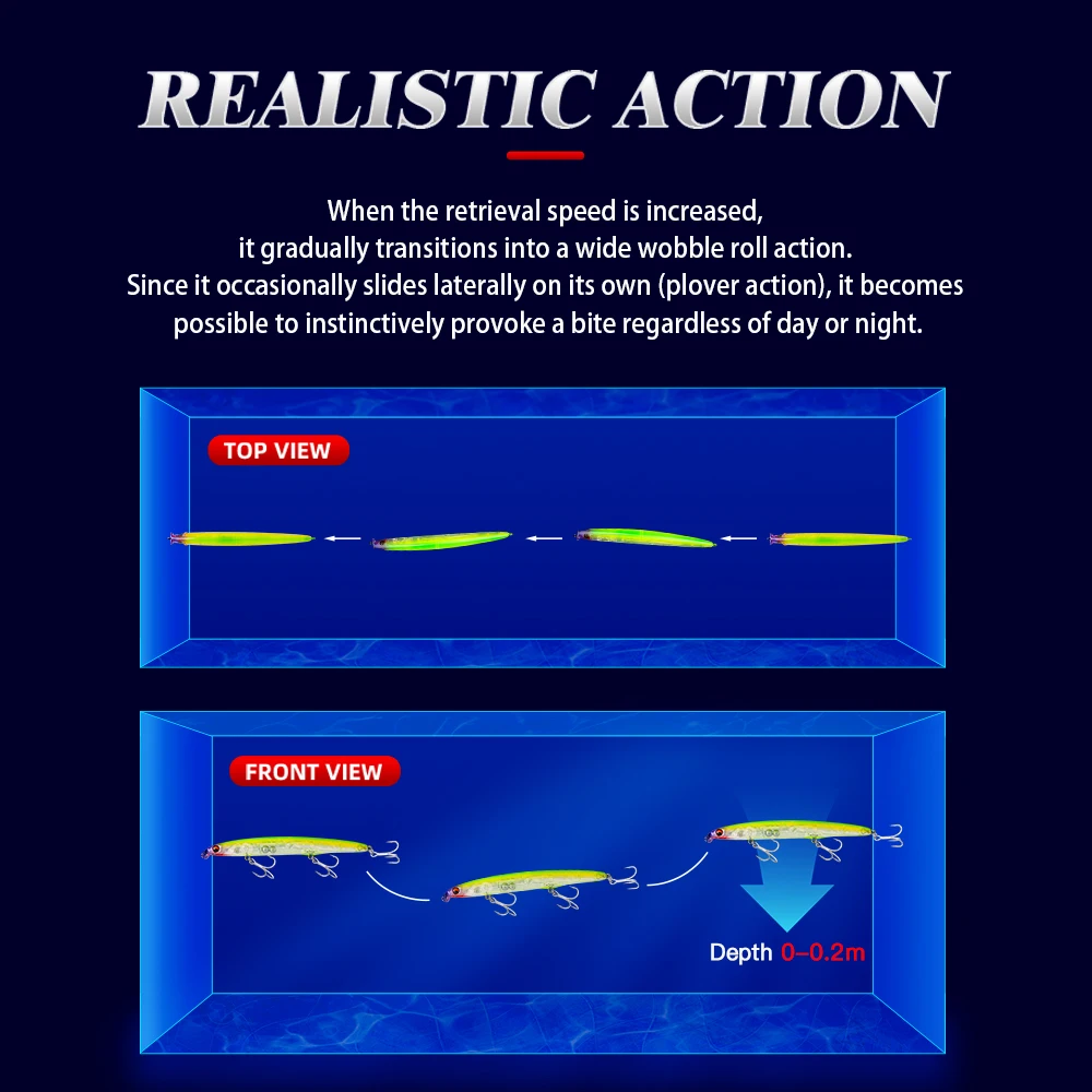 Honoreal 2024 Jerk Bait 115MM 10G Floating Shaking Wobbler Grunt Flounder Seabass Mackerel
