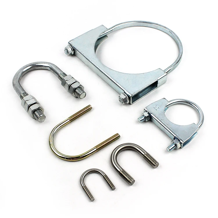 U Bolt Saddle Exhaust Clamp Zinc Plated Flat Band for Clamping Applications