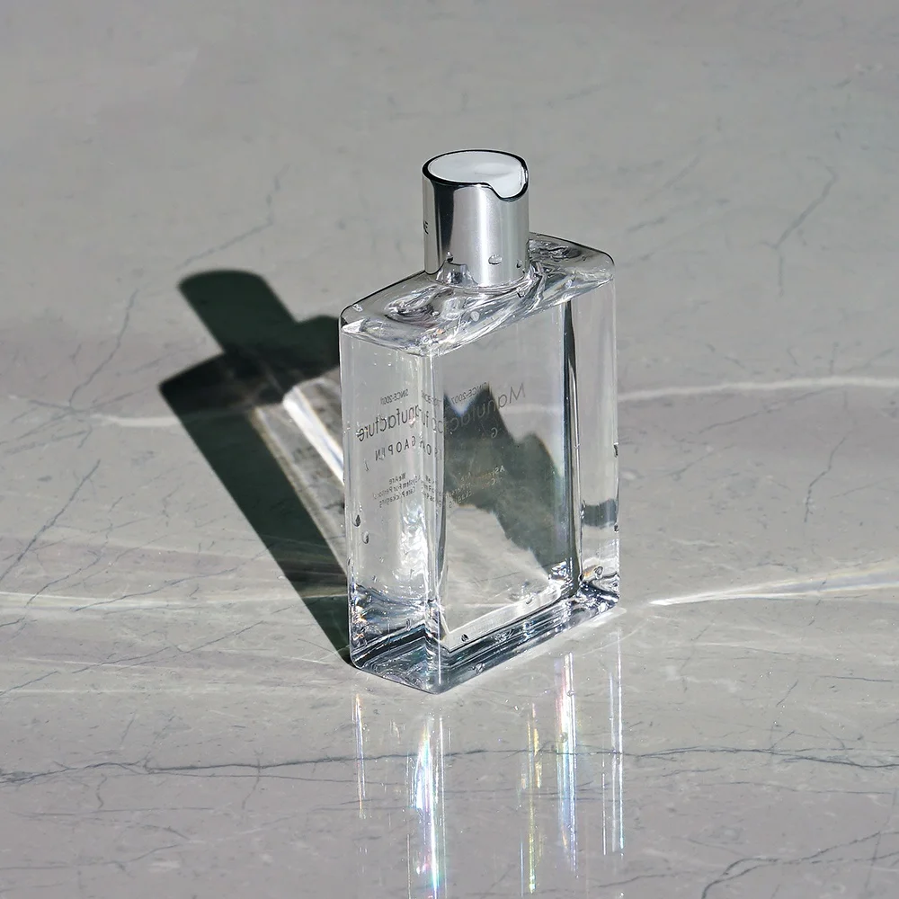 250ml Plastic Shampoo Bottles Sliver Disc Caps Body Shower gel Oil PETG Refillable Transparent Bottles