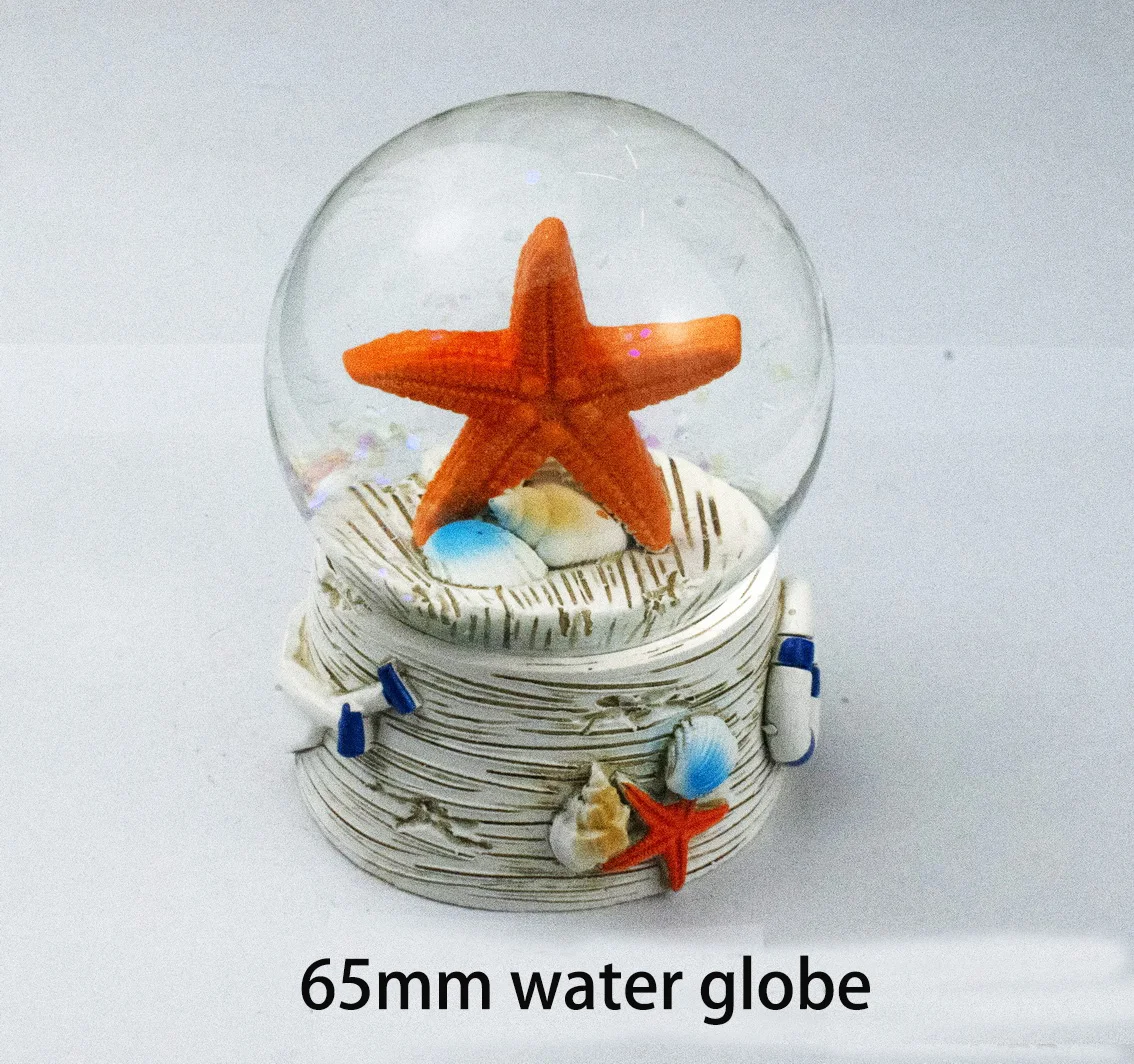 Tropical ornament beach ocean decoration resin starfish water globe