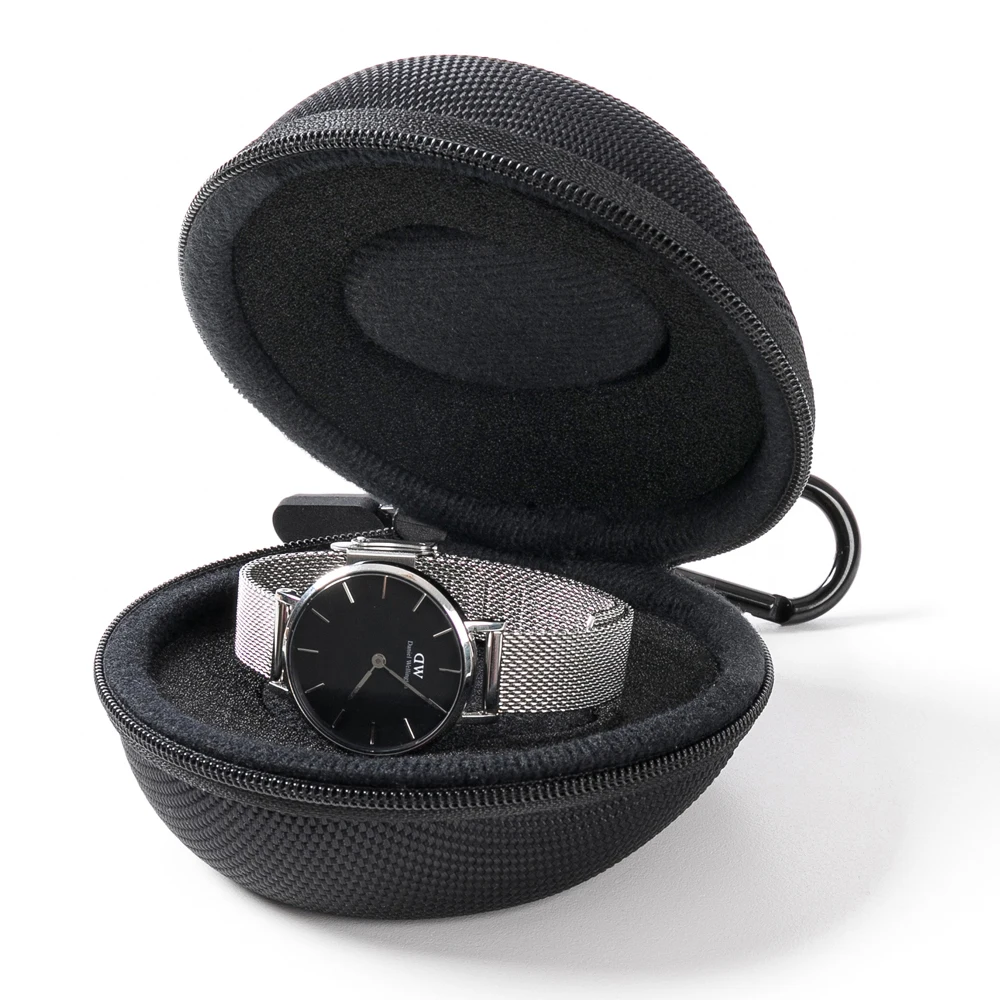 Good Quality Round Travel Waterproof Zipper Watch Bag Cases Foam Hard Box EVA Watch Case