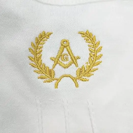 Customized High Quality Breathable Church Regalia White Cotton Embroidery Freemason Masonic Gloves