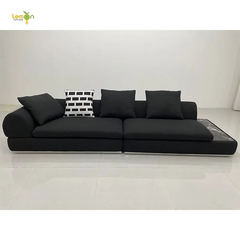 Italian minimalist new Milan fabric sofa villa large flat straight corner combination