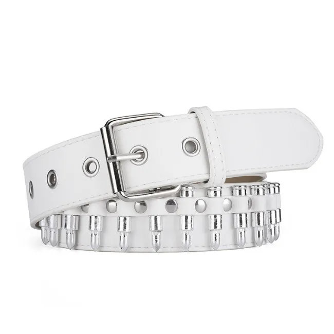 Punk Style Bullet PU Leather Belt For Men And Women