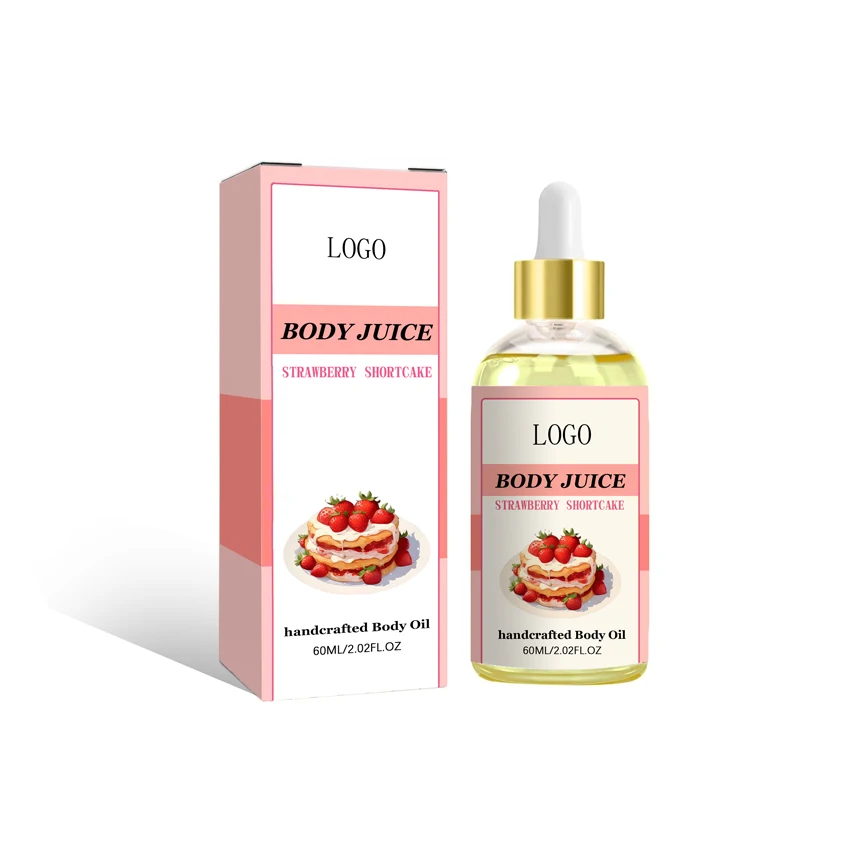 Private label organic body oils wholesale strawberry shortcake body juice oil
