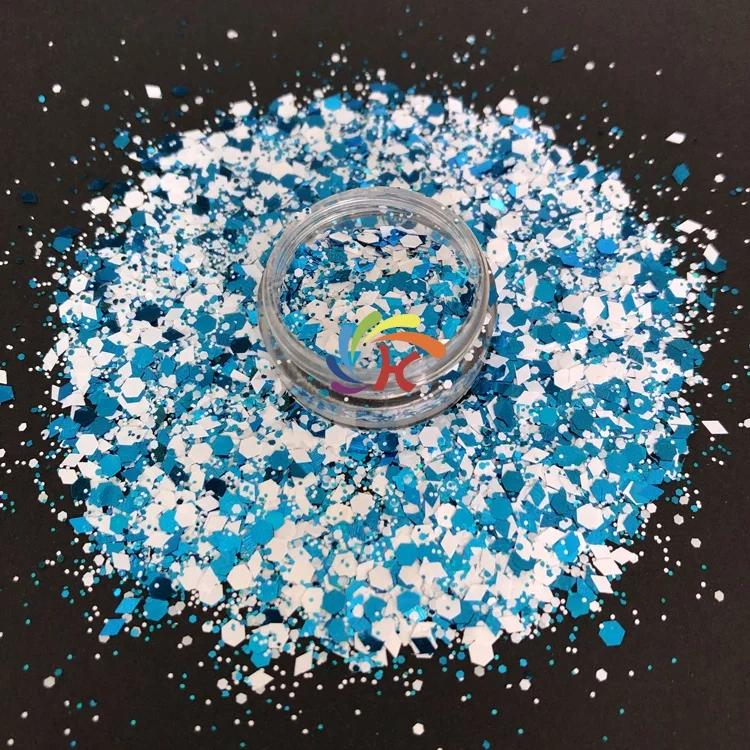 New colors glitter mix metallic chunky polyester glitter