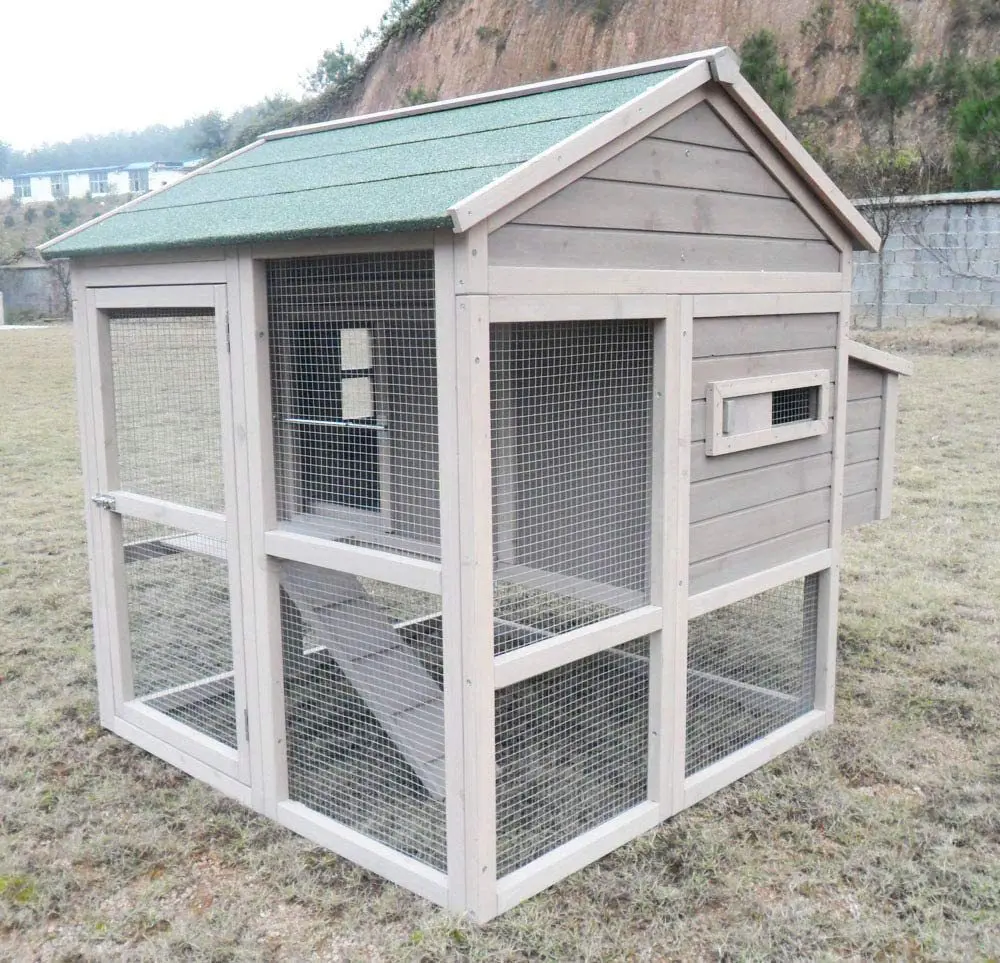 Custom sale independent egg box rainproof luxury wooden large outdoor chicken coop
