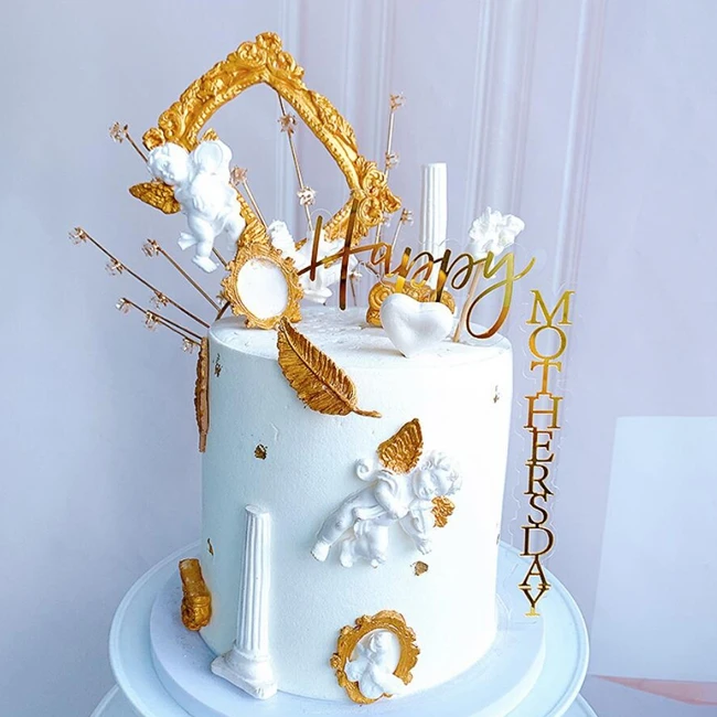 Plastic Acrylic Right Angle happy Anniversary Fatherday Motherday  birthday cake topper decoration