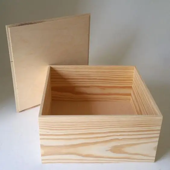 Wooden engagement slim gift box from oak beech box rustic gift box