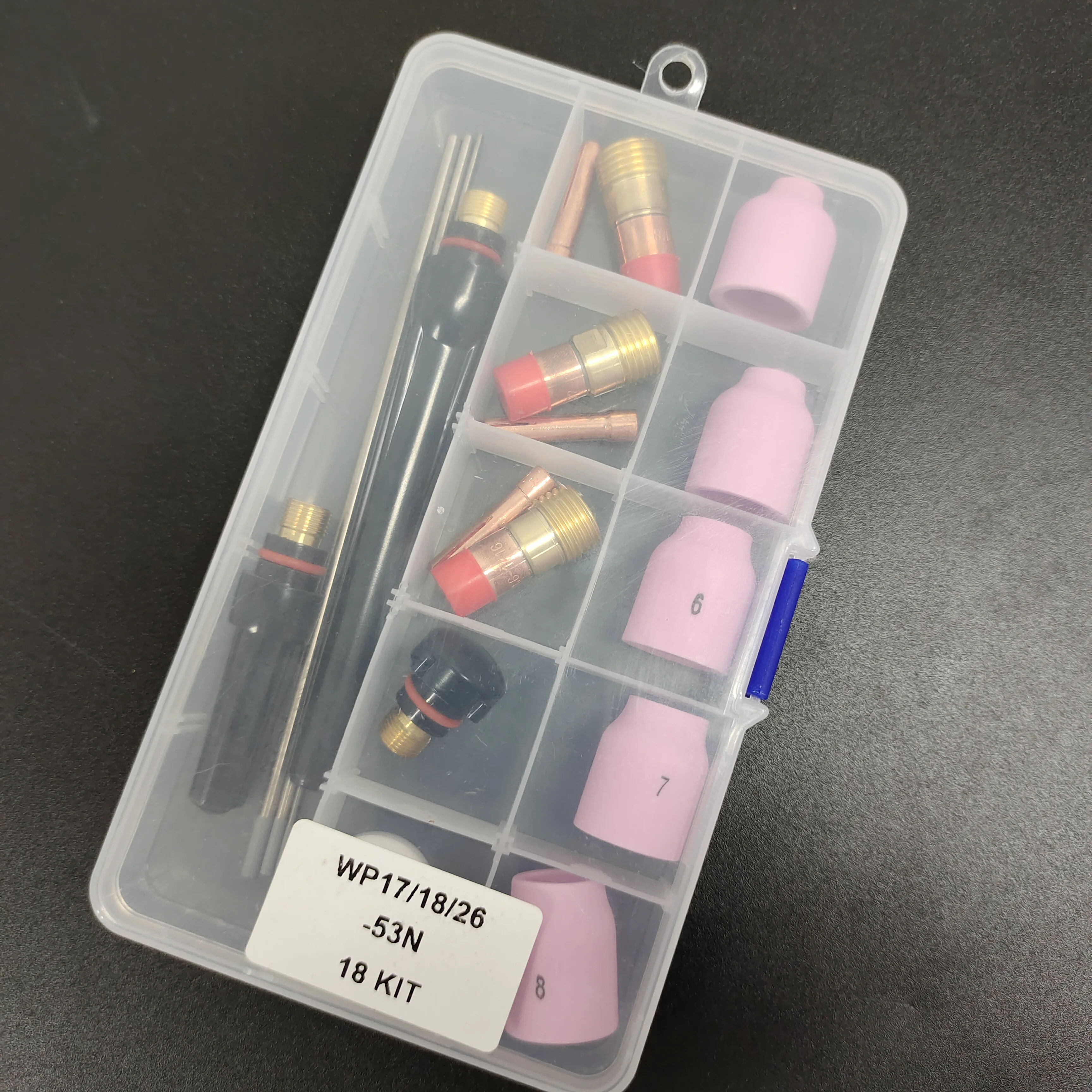 Alumina Nozzle Collet Body Electrode Insulator TIG Welding Torch Consumables Kit for WP-17/18/26 53N 18pcs