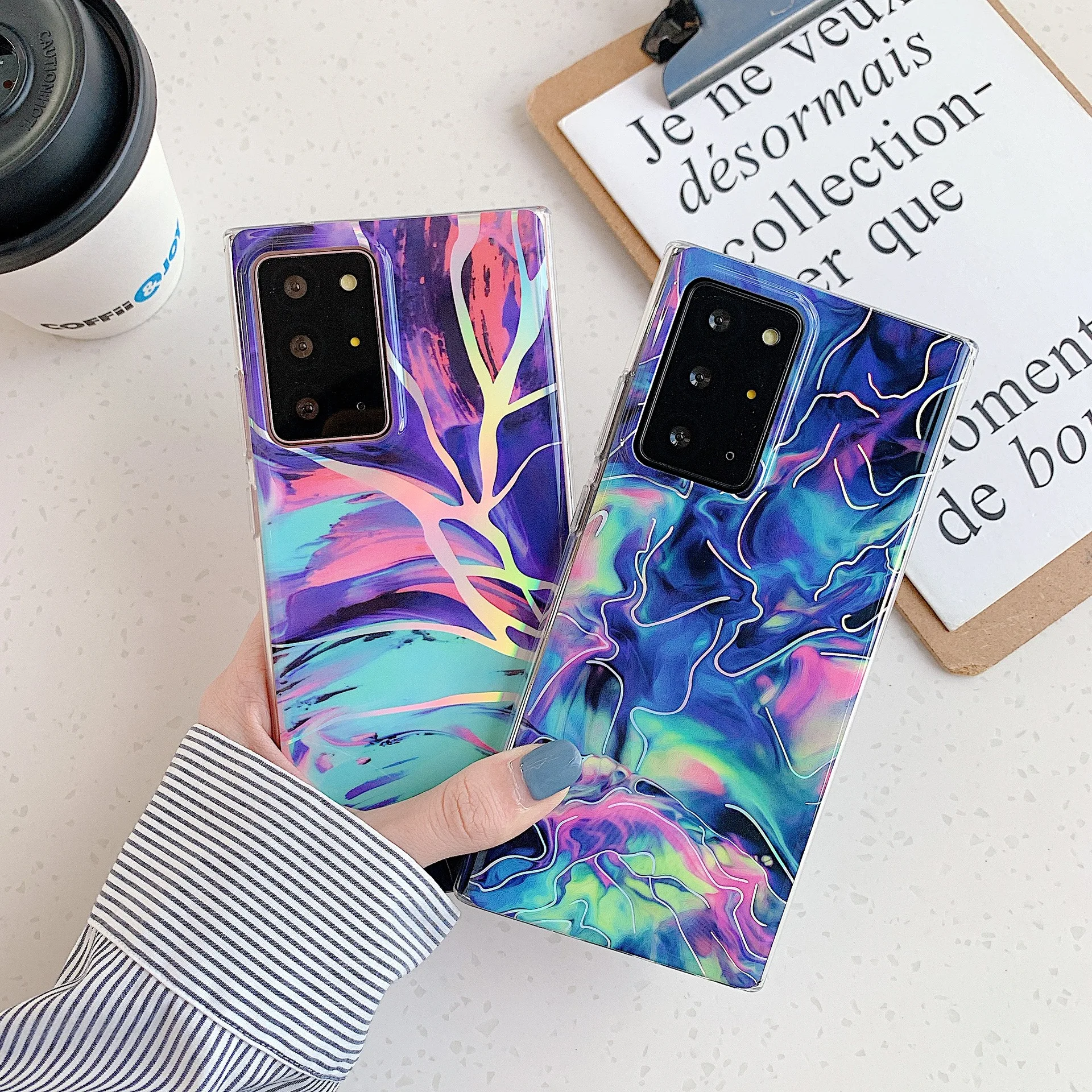 2022 Custom Design Soft TPU IMD Glitter Marble Phone Cases for Samsung Galaxy S21 S22 Ultra S21FE A12 A13 A32 A33 A52 A53 A72