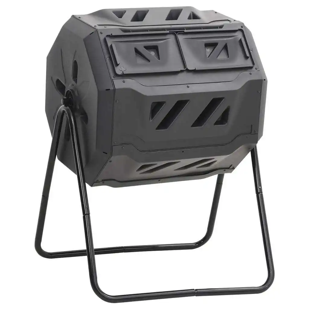 Rolling 160L Compost Bin Tumbler Waste Compost Barrel Gardening Tool Fertilizer Composter Can