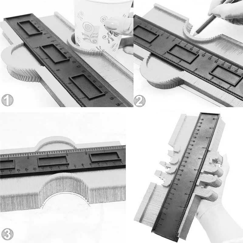 ABS Irregular Profile Measuring Tool Contour Duplication Gauge Contou Duplicator Multi-function Arc Ruler