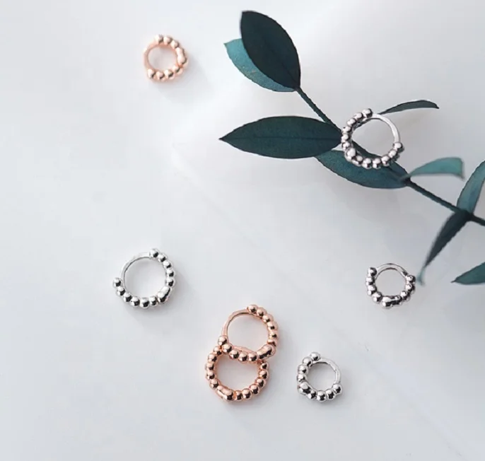 
 Горячая Распродажа; Элегантные 925 стерлингового серебра серьги манжеты простой шарик для ушей, пупка, раковины daith серьги, пирсинг  