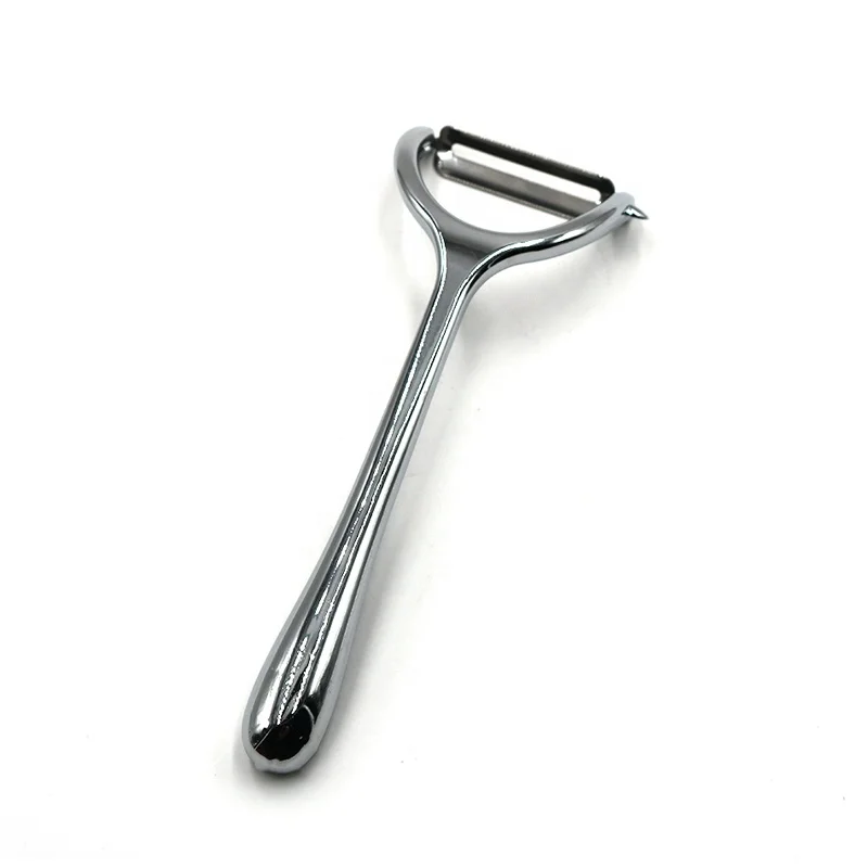 Stainless Steel Blade Potato Y Zinc Alloy Peeler Vegetable Peeler for Fruit with Rubber Painting Handle
