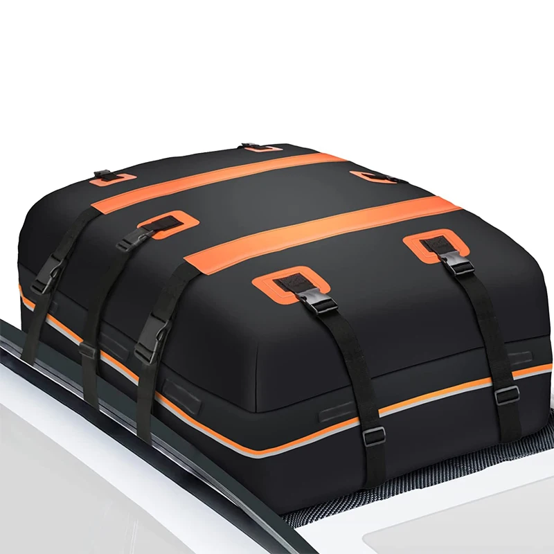 Large capacity Fit All Cars 20 Cubic Car Roof Bag Heavy Duty 100% Waterproof Cargo Rooftop Carrier Bag With Rack