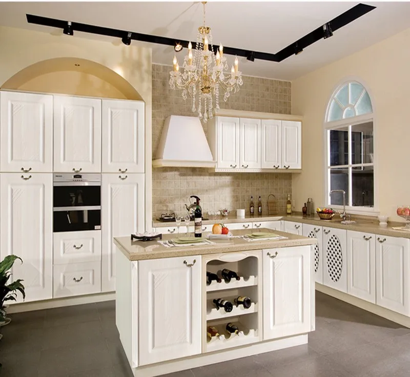 Honsoar high gloss laminate asian ivory pull out home furniture wall sink kitchen cabinets usa with glass doors