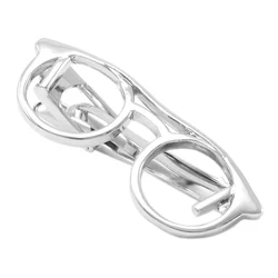 SAVOYSHI Trendy Glasses Design Tie Clips for Men Necktie Tie Bar Clasp Tie Pin Fashion Special Mens Gift Free Carving Name