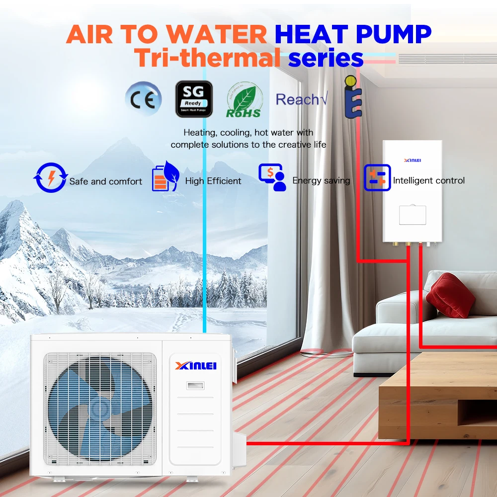 R32 Full Inverter a+++ Air to Water split Heat Pump Heating Hot Water Air Source Heat Pump