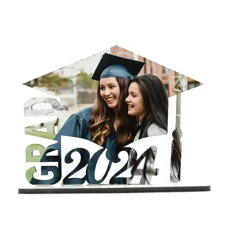 Wholesales Graduation Anniversary Sublimation Blank MDF GRAD 2024 Plaque Photo Frames