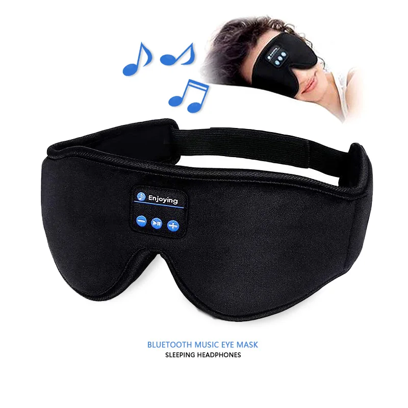 3d Sleep Eyemask With Speaker Wireless Blue tooth5.0 Washable Blindfold Sleeping Headphones Music Black Eye Mask Earphone