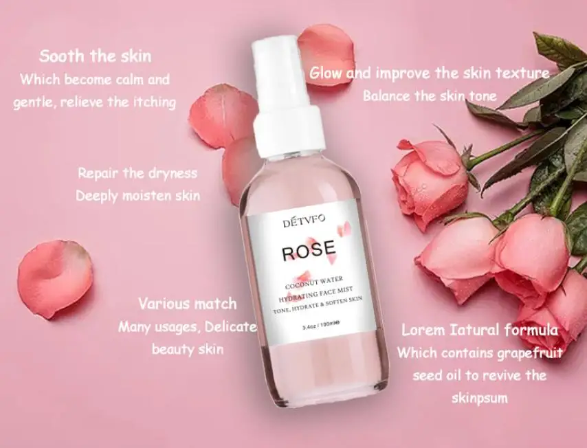 OEM customized skin care hydrating organic toner rose water spray for face