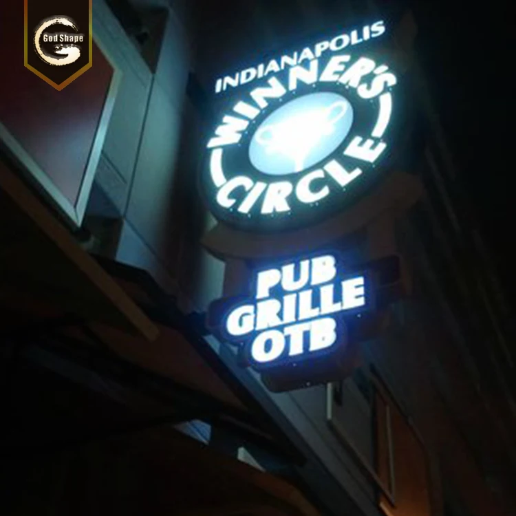 Best price outdoor  circle LED advertising light box letters wall mounted led logo printed round light boxes with brackets