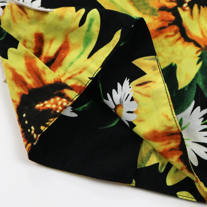 New Summer Korean Style Baby Tops Kids Clothing Polyester Cotton Toddler Girls Black with Sunflower Shirts