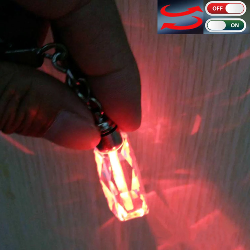 Top Selling Custom Cheap Keychain Led Heart Cute Key Ring Clear Heart Shaped Crystal Led Car Logo Keychain