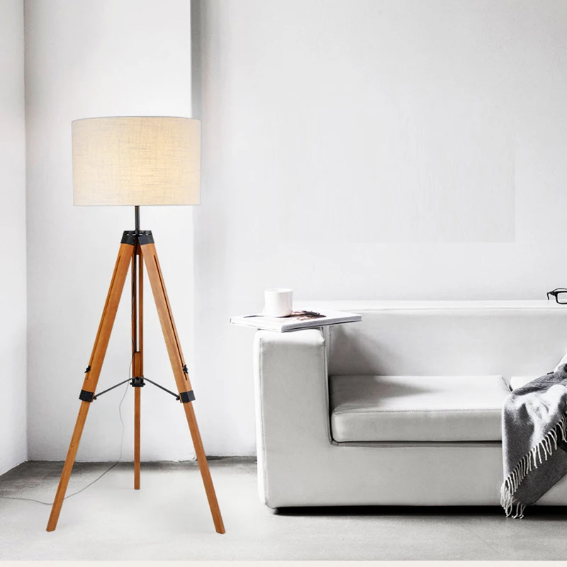 Вертикальная Напольная Лампа в скандинавском стиле с тканевым абажуром энергосберегающий штатив светодиодная напольная лампа