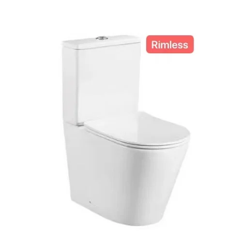 Rimless Flushiing Ceramic White Two Piece Toilet for Bathroom Sanitary Ware South American Market Inodoros