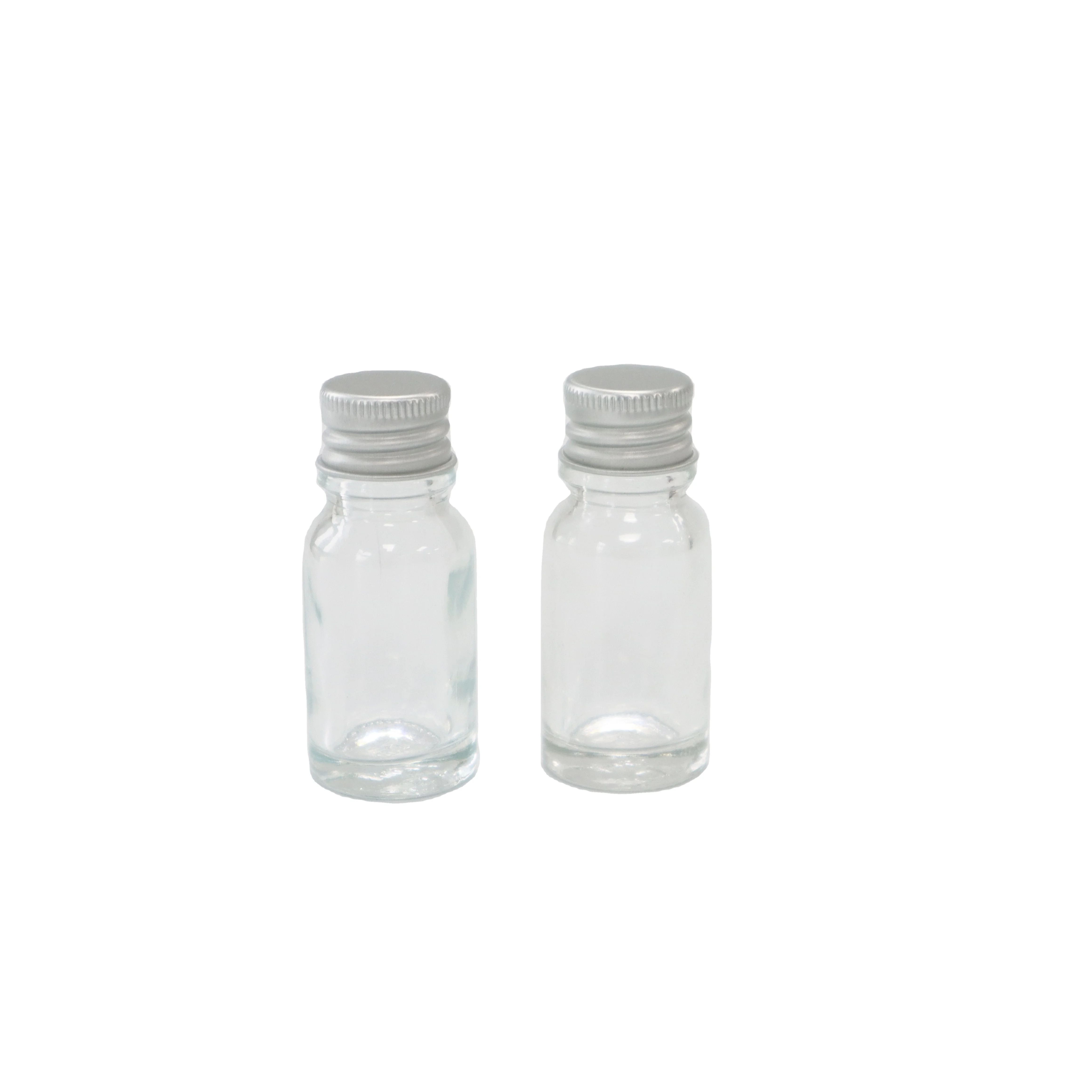 Small Little Vial Canna 420 Sealed Bottle Jar Cap Airtight Glass Container with Gold Silver Aluminum Aluminium Lid