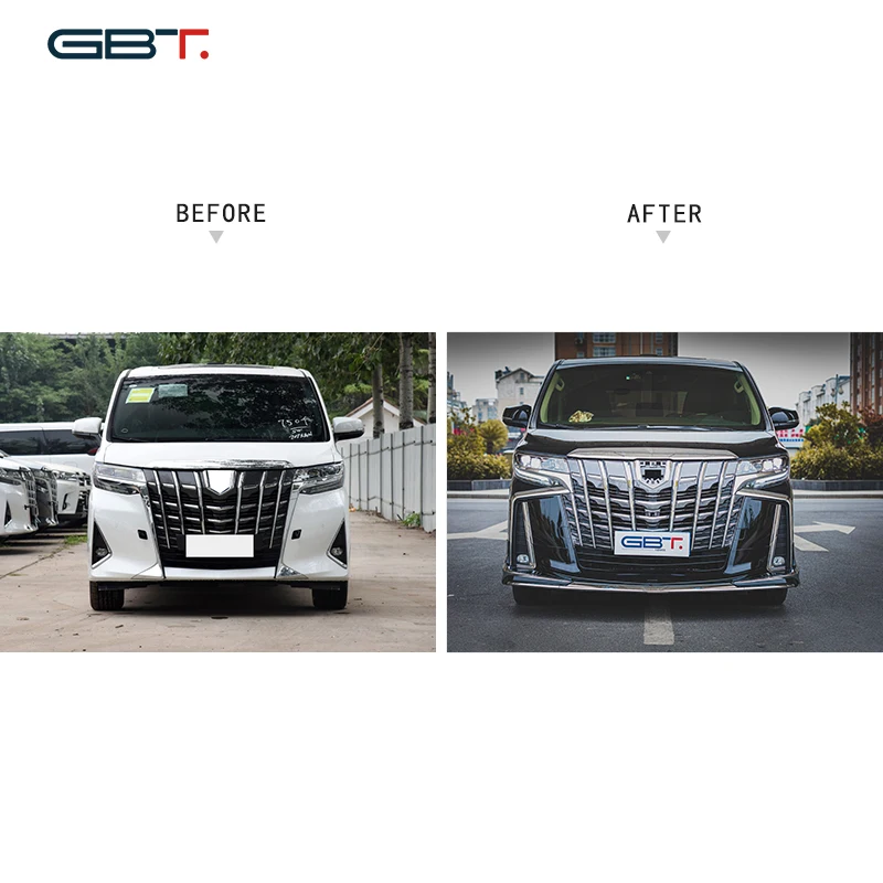 GBT Plastic for Alphard 30 series facelift conversion parts bodykit upgrade for Alphard 2019 TRD car bumper set