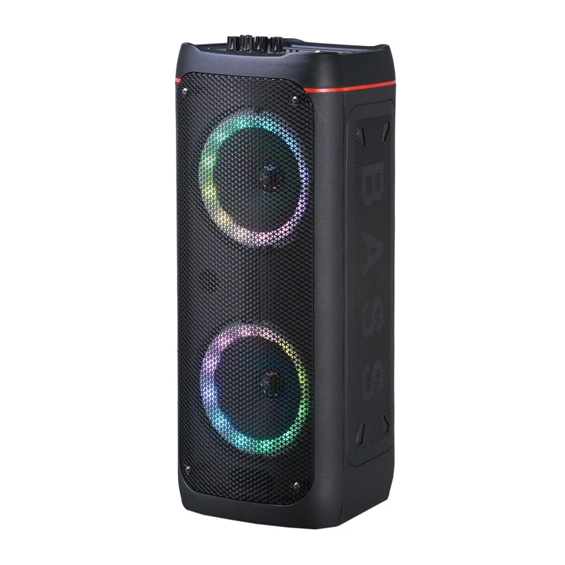 Двойной беспроводной сабвуфер 8 дюймов, микрофон 15 дюймов беспроводной, портативный караоке-динамик на колесиках для вечеринок/