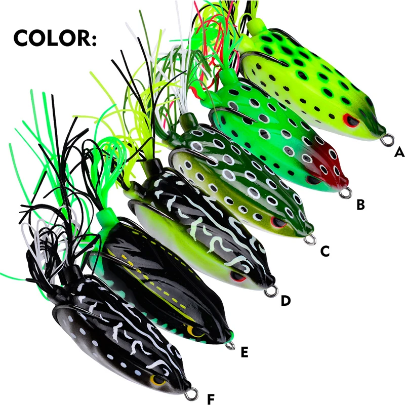 WeiHe 7cm 15g 6Colors Artificial Soft Frog Lure PVC Frog Bait Floating Frog Fishing Lures