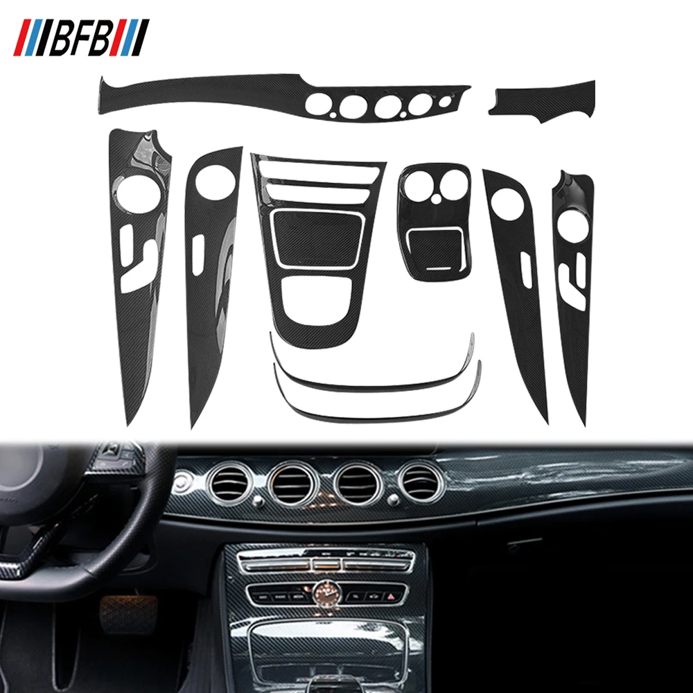 BFB Carbon Fiber Car Accessories Real Dry Carbon For Mercedes Benz All New E Class W213 Full Interior Trim Panel Dashboard Cover