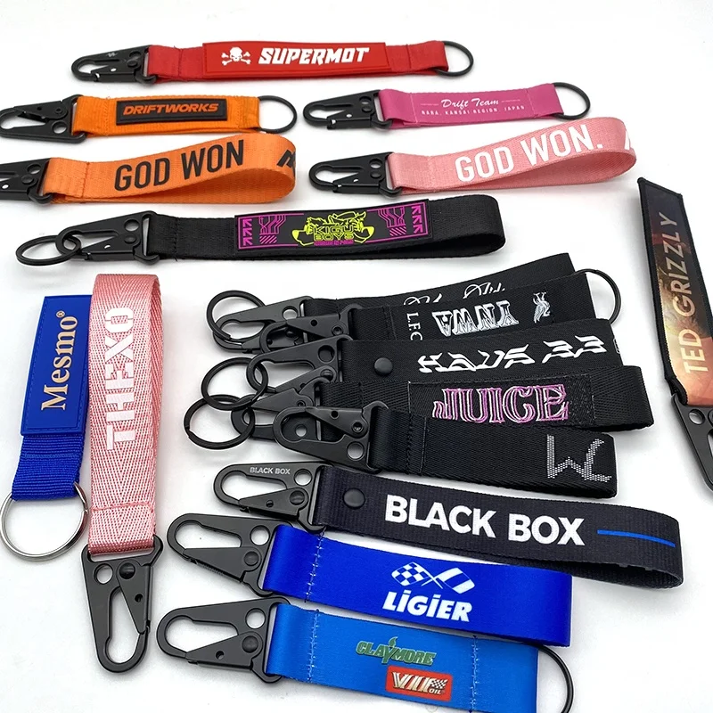 Novelty Advertising wrist strap Short Lanyard Key Chain For Car