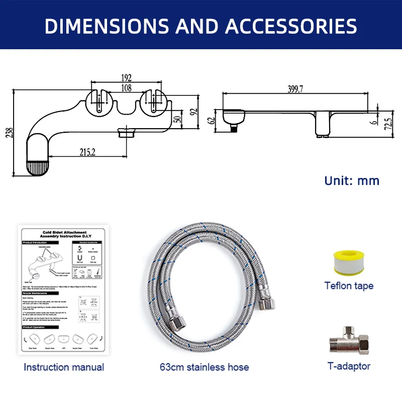 OEM/ODM Sprayer Bidet Buy Home Dual Nozzle Bidet New Design Intelligent Bidet Toilet Attachment
