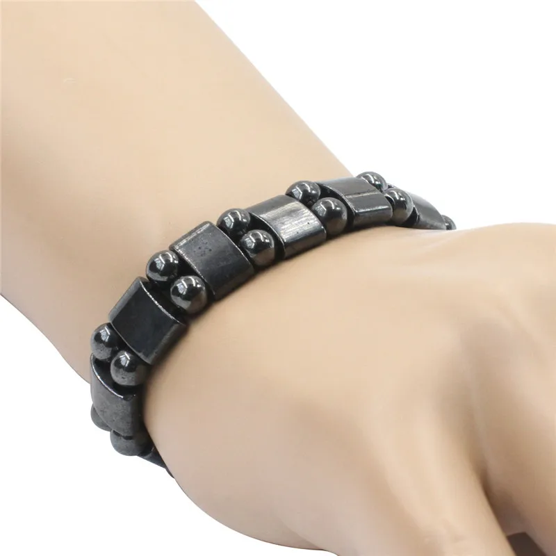 Fashion Natural Hematite Men Bracelets  Charm Handmade Beads Bracelet-3