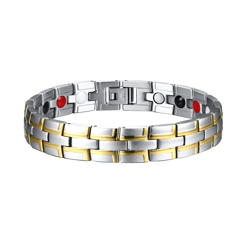 Custom logo quantum energy bracelet magnetic chain health stainless steel magnetic bracelet