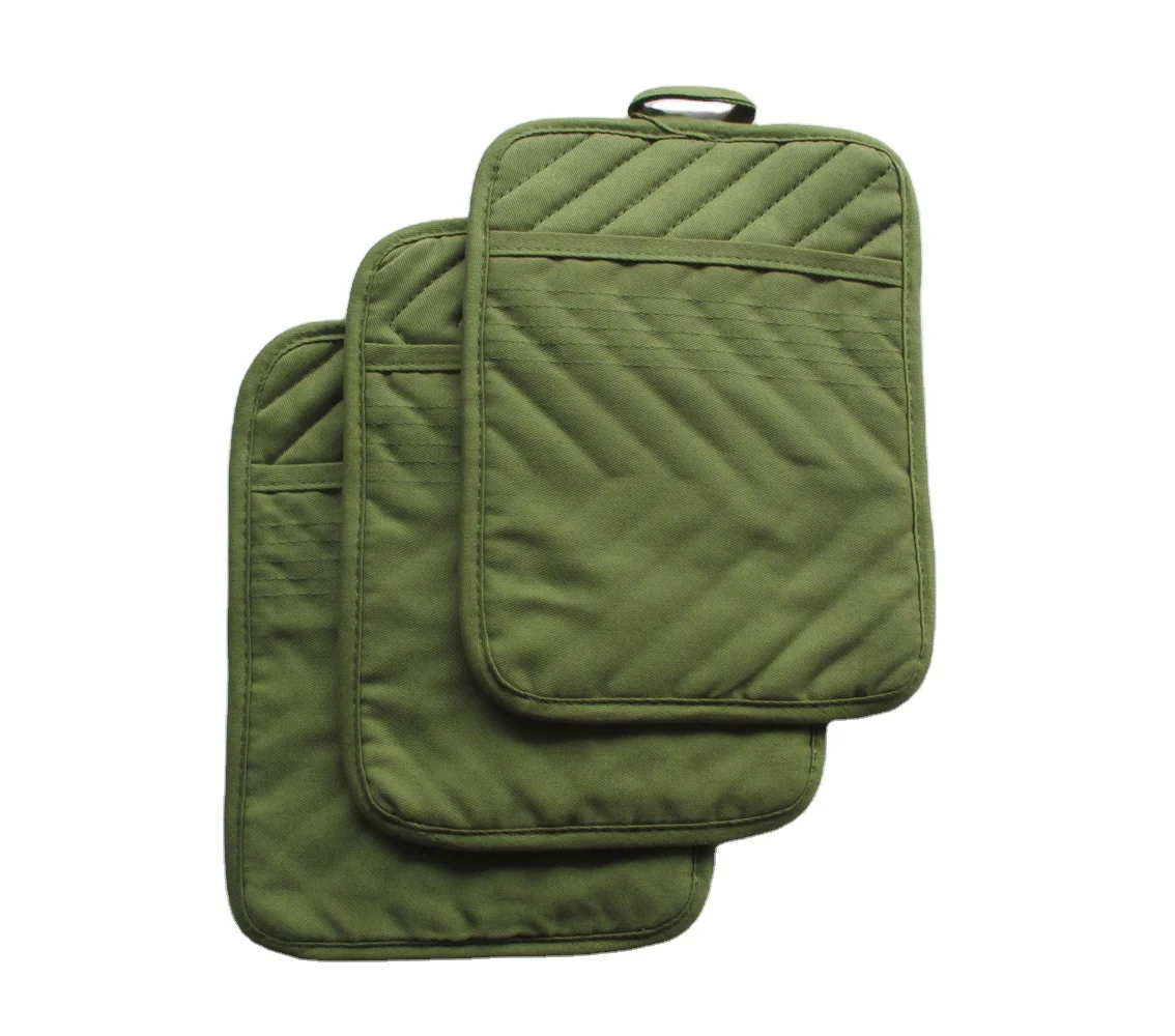 
Ready to Ship Item Kitchen Use Heat Resistant Black Pot Holder with Pocket Hot Pad 