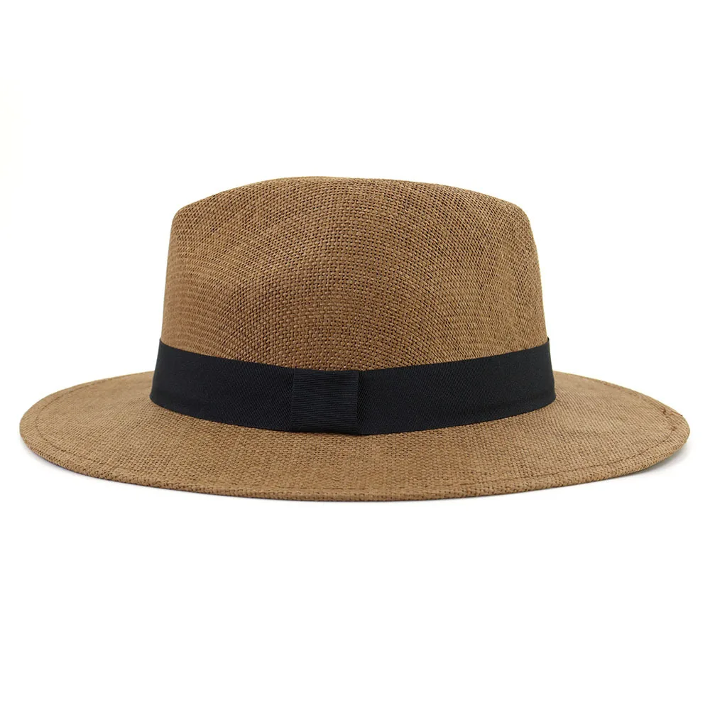 2024 new Summer Fedora Short Brim Straw Hat Men Women Sun Big Size Big Head panama Hats