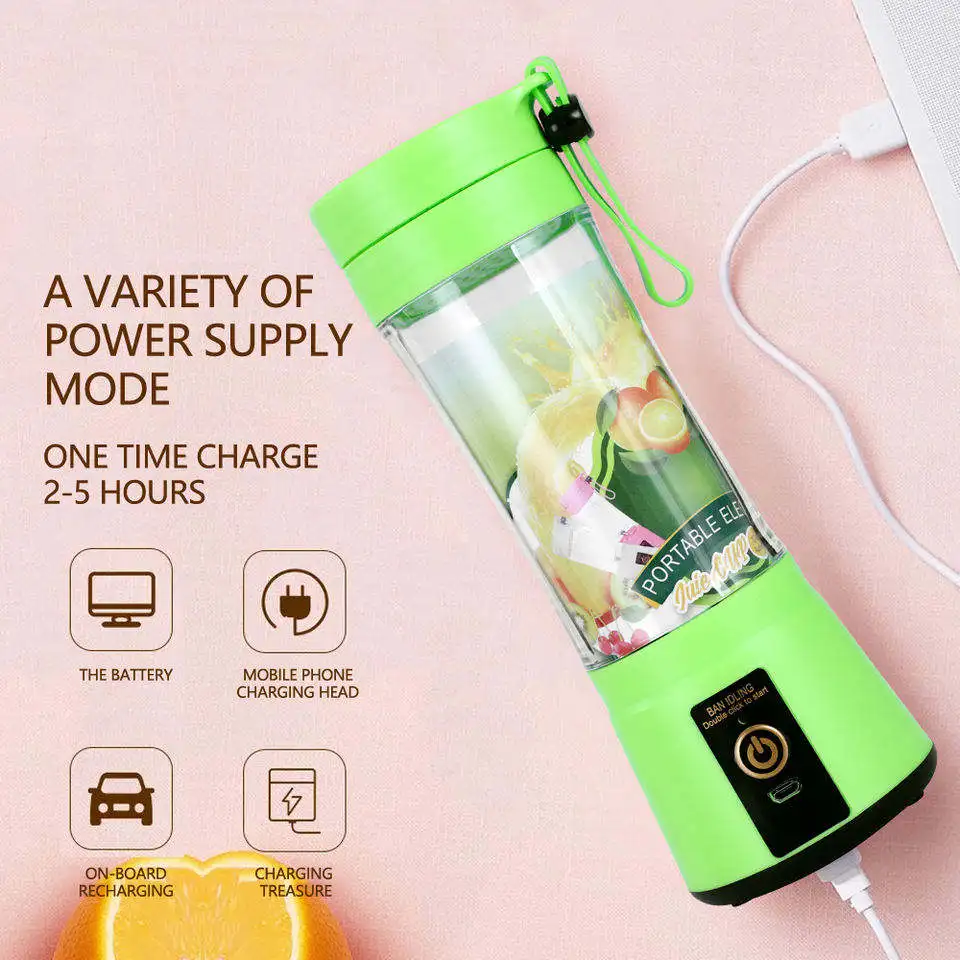 2023 New Design Usb Juicer Blender Fresh Juice Mini Fast Kitchen Accessories Portable Shaker Blender Plastic Electric Blender