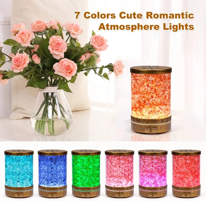 cool mist himalayan crystal salt rock stone ultrasonic aroma diffuser himalayan pink salt lamp essential oil diffuser