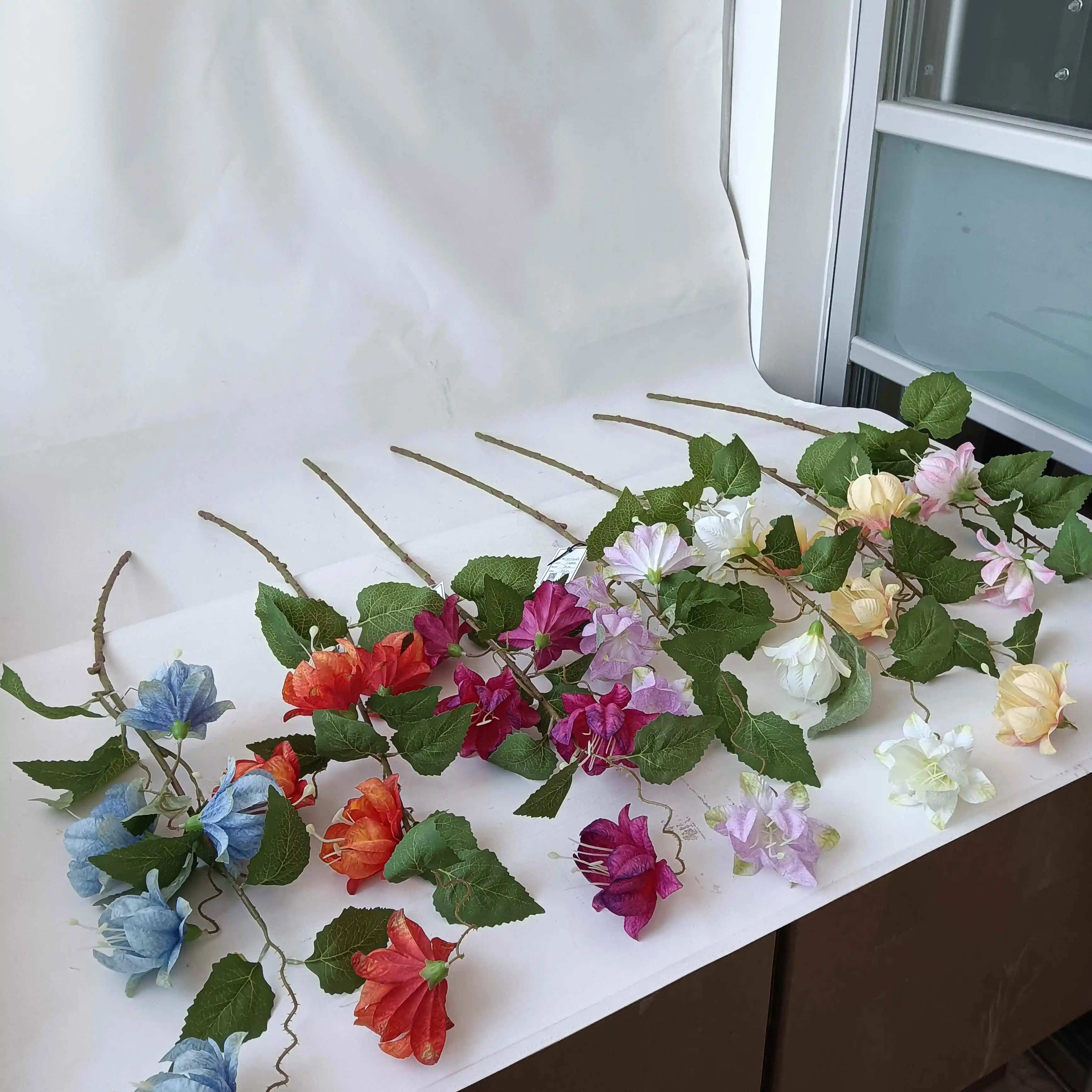 EG-A028 5 heads artificial Chinese lantern flower silk Decorative arrangement simulation flowers Ceiling decoration