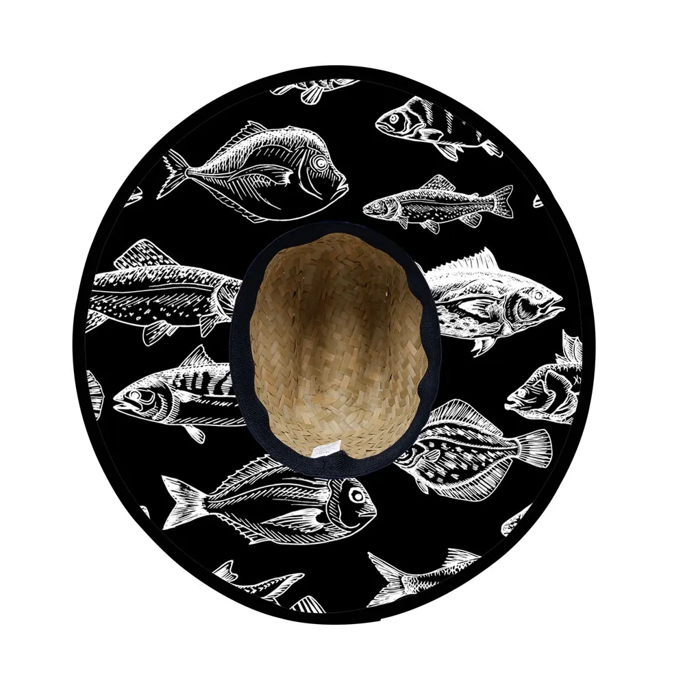 Mens fishing straw hats anti uv sun protect outdoor waterman lifeguard beach hats fisherman straw hat