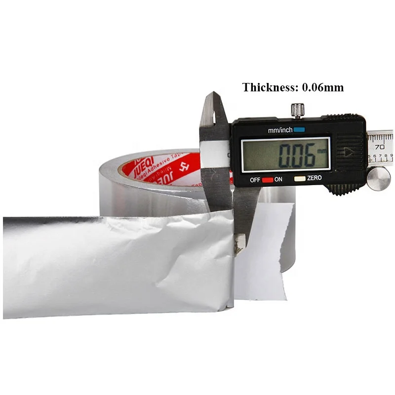 50mm wide 0.5mm thick with fiberglass fabric thermal resistant self adhesive aluminum foil tape manufacturers without liner