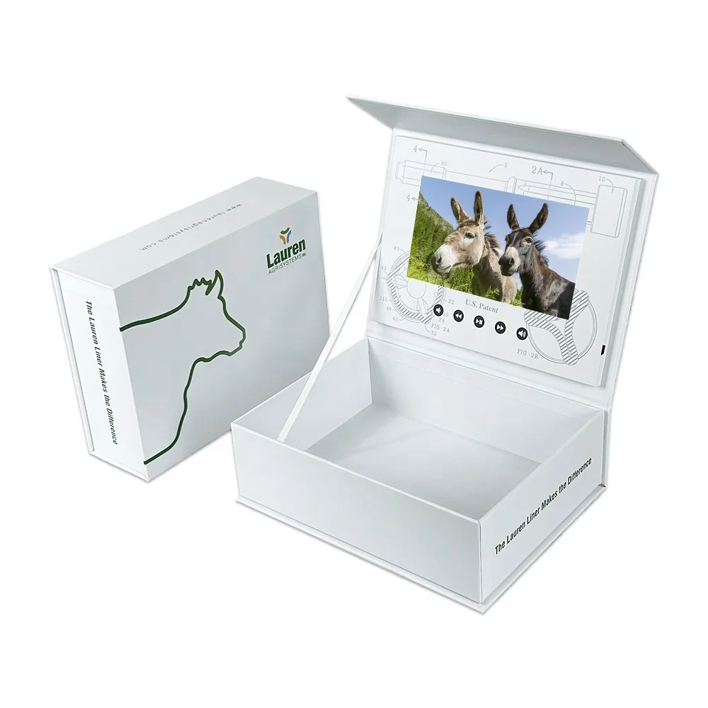 Маркетинговая Презентация поздравительное Подарочное Ювелирное кольцо ЖК-экран видео-брошюра Подарочная коробка ЖК-видео для продвижения