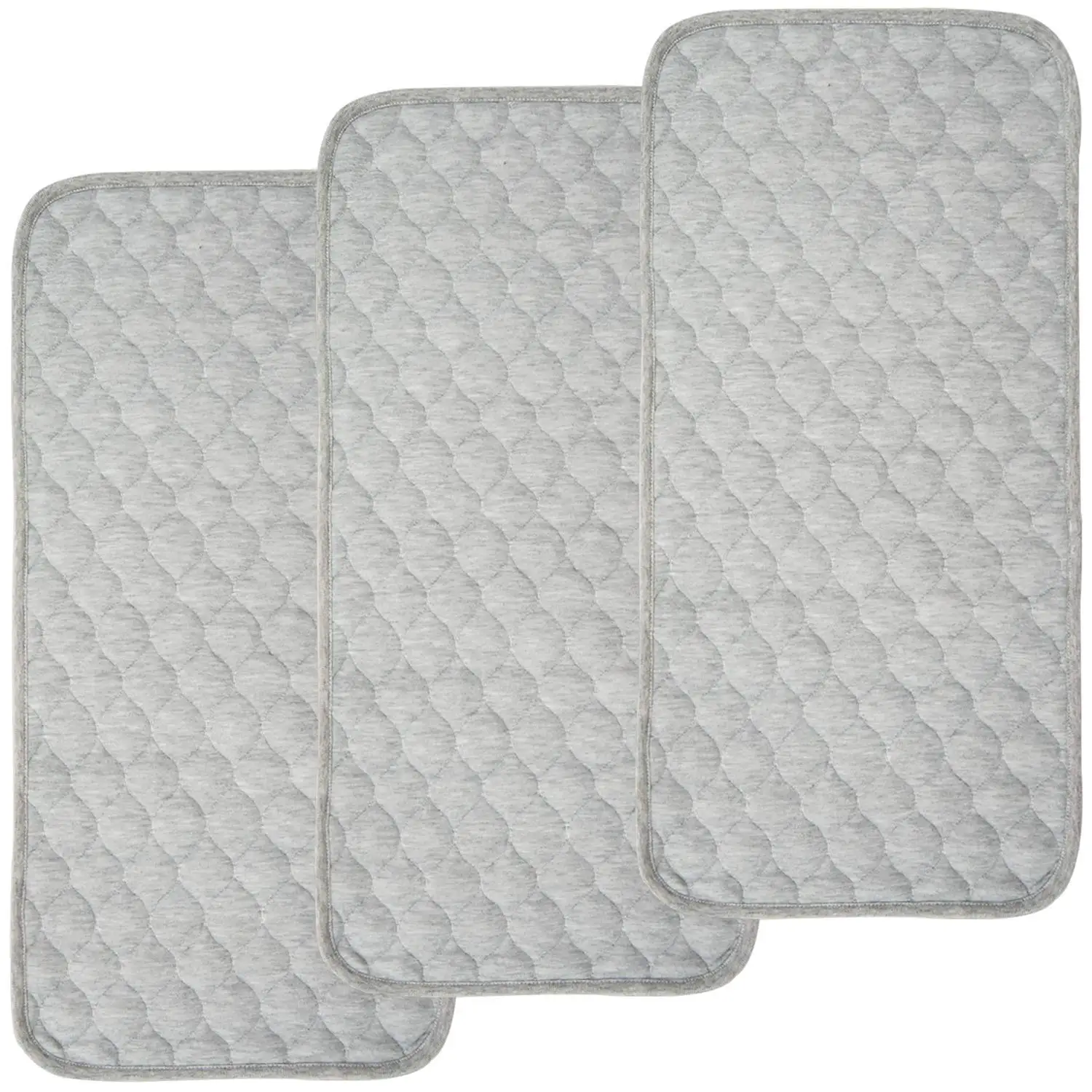 3 Pack Baby Waterproof Changing Pad Liner Bamboo Quilted Thicker Waterproof Changing Pad Liners, 3 Count (Gray)